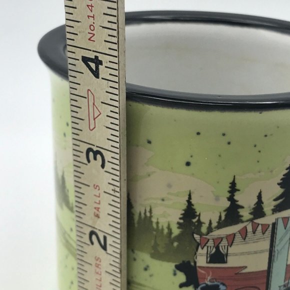 Camp Casual Ceramic Coffee Mug Cup RV Camper Camping Speckled Light Green 12oz - Picture 5 of 6
